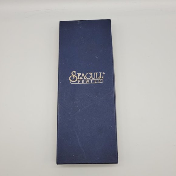 NIB Vintage 1994 Seagull Pewter Canada Sheffield England Iris Salad Serving Set - Picture 4 of 11